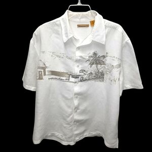 The Haavanera Co. Men's White Tropical Graphic Casual Shirt Size XL